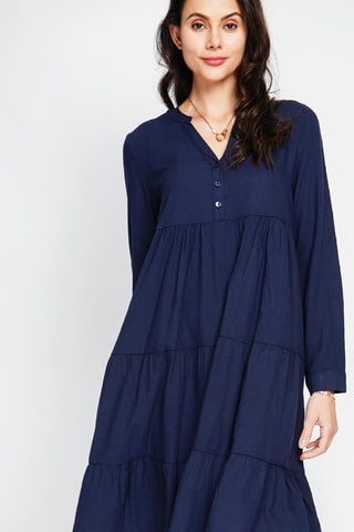 Robe en lin - Bleu marine