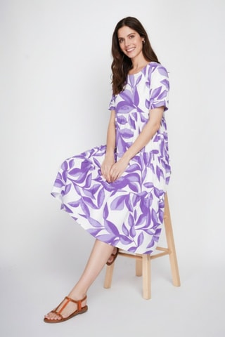 Robe midi en lin - Violet