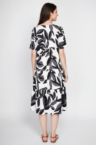 Robe midi en lin - Noir