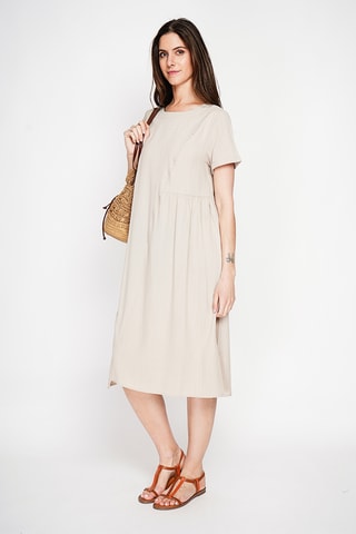 Robe trapèze en lin - Beige