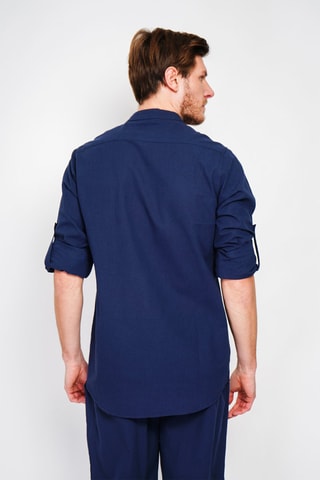 Chemise en lin - Bleu