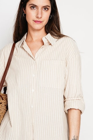 Chemisier oversize en lin - Beige