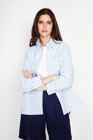 Chemisier oversize en lin - Bleu clair