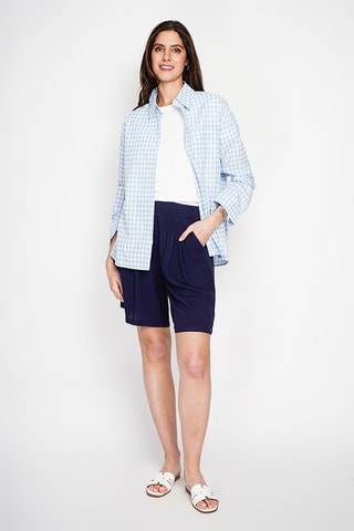 Chemisier oversize en lin - Bleu clair