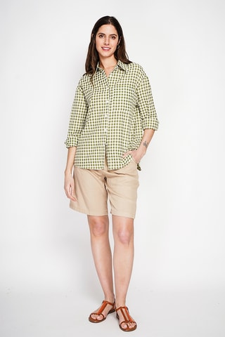 Chemisier oversize en lin - Kaki