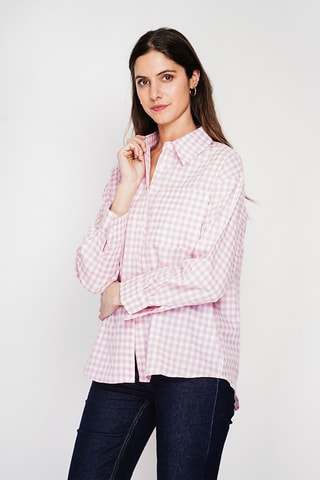 Chemisier oversize en lin - Rose clair