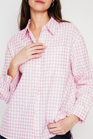 Chemisier oversize en lin - Rose clair