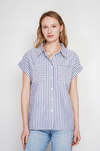 Chemisier en lin - Bleu