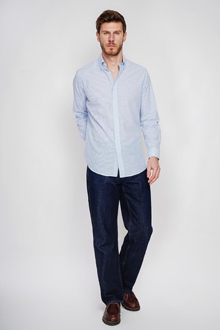 Chemise en lin - Bleu