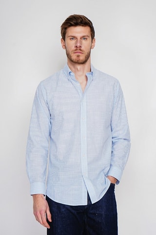 Chemise en lin - Bleu