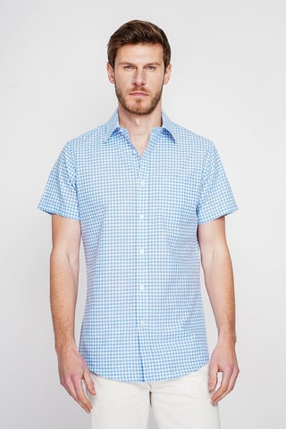 Chemise en lin - Bleu