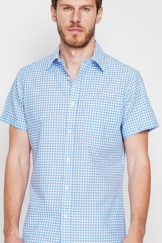 Chemise en lin - Bleu