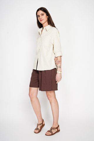 Chemisier oversize en lin - Beige