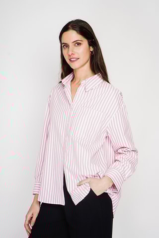 Chemisier oversize en lin - Rose clair
