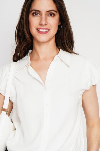 Chemisier en lin – Indigo - Blanc