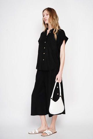 Chemisier en lin - Noir