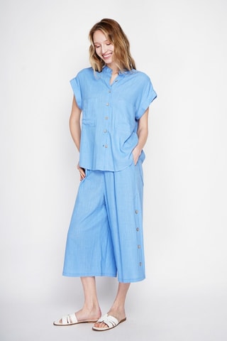 Chemisier en lin - Bleu