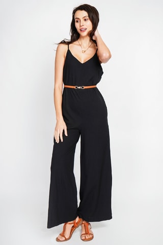 Salopette en lin - Noir