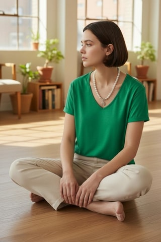 T-shirt en lin - Vert