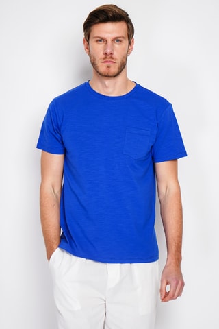 T-shirt en lin - Bleu