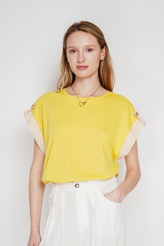 T-shirt oversize en lin - Orange