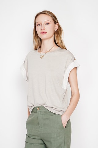 T-shirt oversize en lin - Beige
