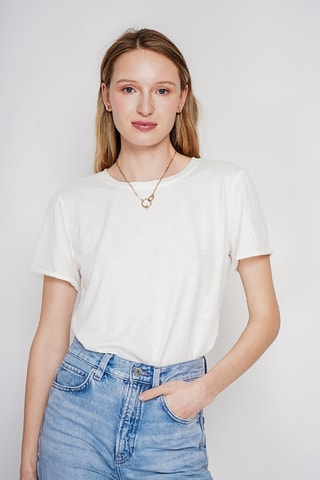 t-shirt en lin - Blanc