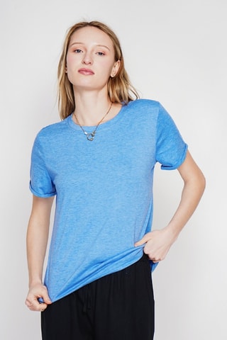 t-shirt en lin - Bleu