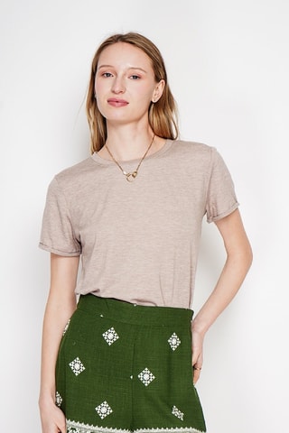 t-shirt en lin - Beige