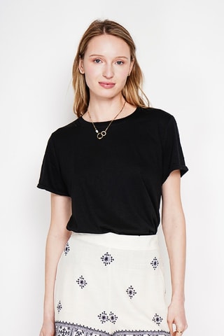 t-shirt en lin - Noir