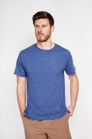 T-shirt en lin - Bleu marine