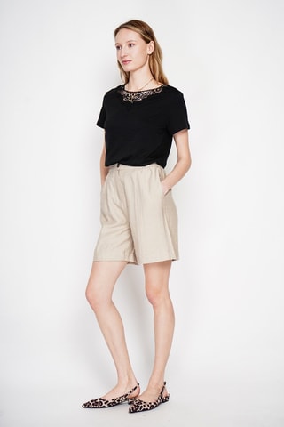 T-shirt en lin - Noir