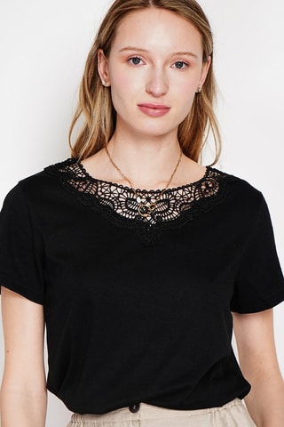 T-shirt en lin - Noir