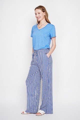 t-shirt en lin - Bleu