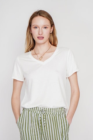 t-shirt en lin - Blanc