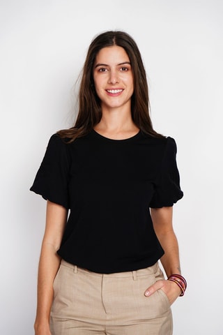 T-shirt en lin - Noir