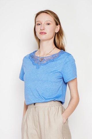 T-shirt en lin - Bleu