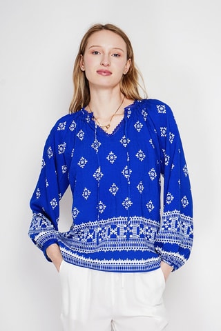 Blouse en lin - Bleu