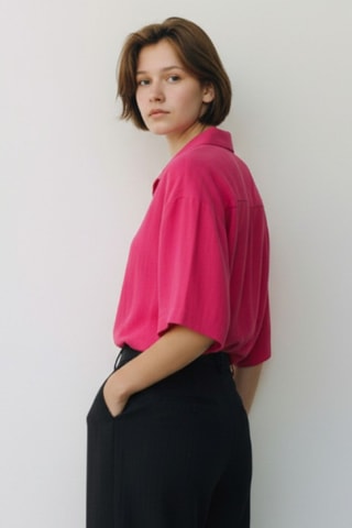 Blouse en lin - Fuchsia