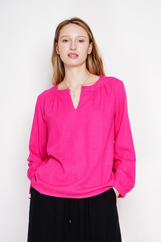 Blouse en lin - Fuchsia