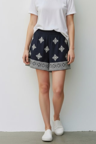 Short en lin - Bleu marine