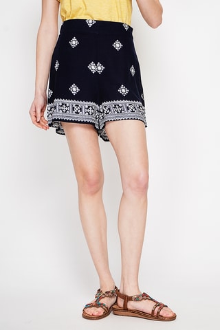 Short en lin - Bleu marine