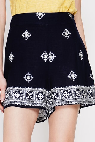 Short en lin - Bleu marine