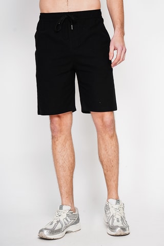 Bermuda en lin - Noir