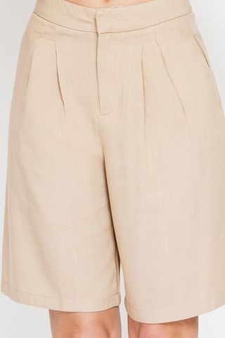 Bermuda taille haute en lin - Camel