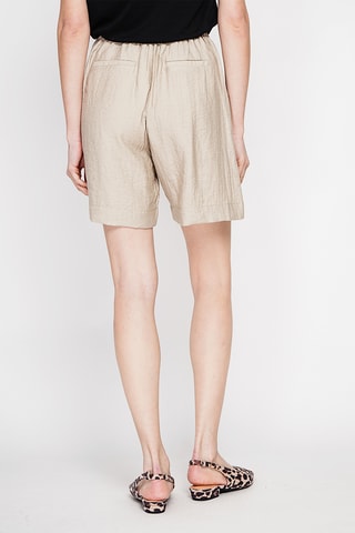 Short en lin taille haute - Beige