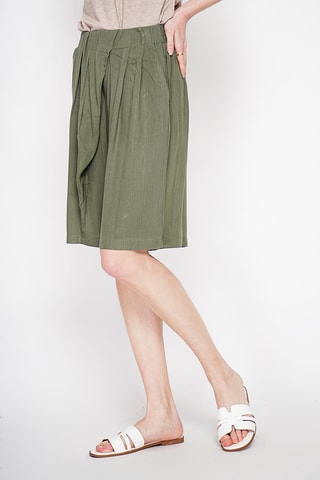 Bermuda en lin - Kaki