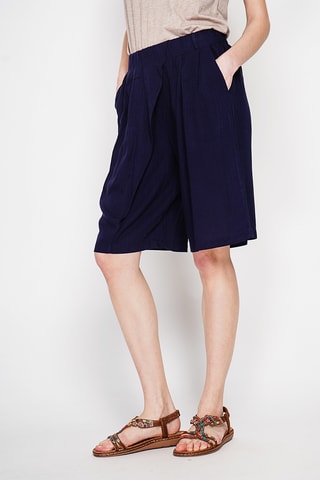 Bermuda en lin - Bleu marine