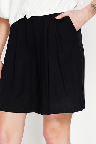 Bermuda en lin - Blanc - Noir