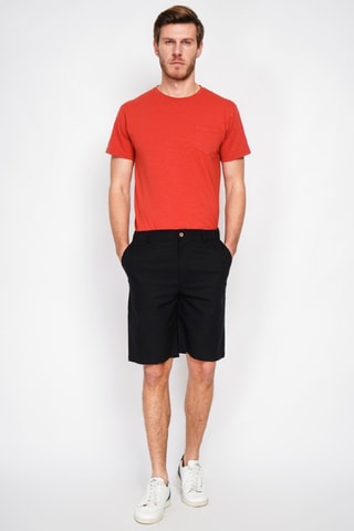 Bermuda semi-slim en lin - Noir